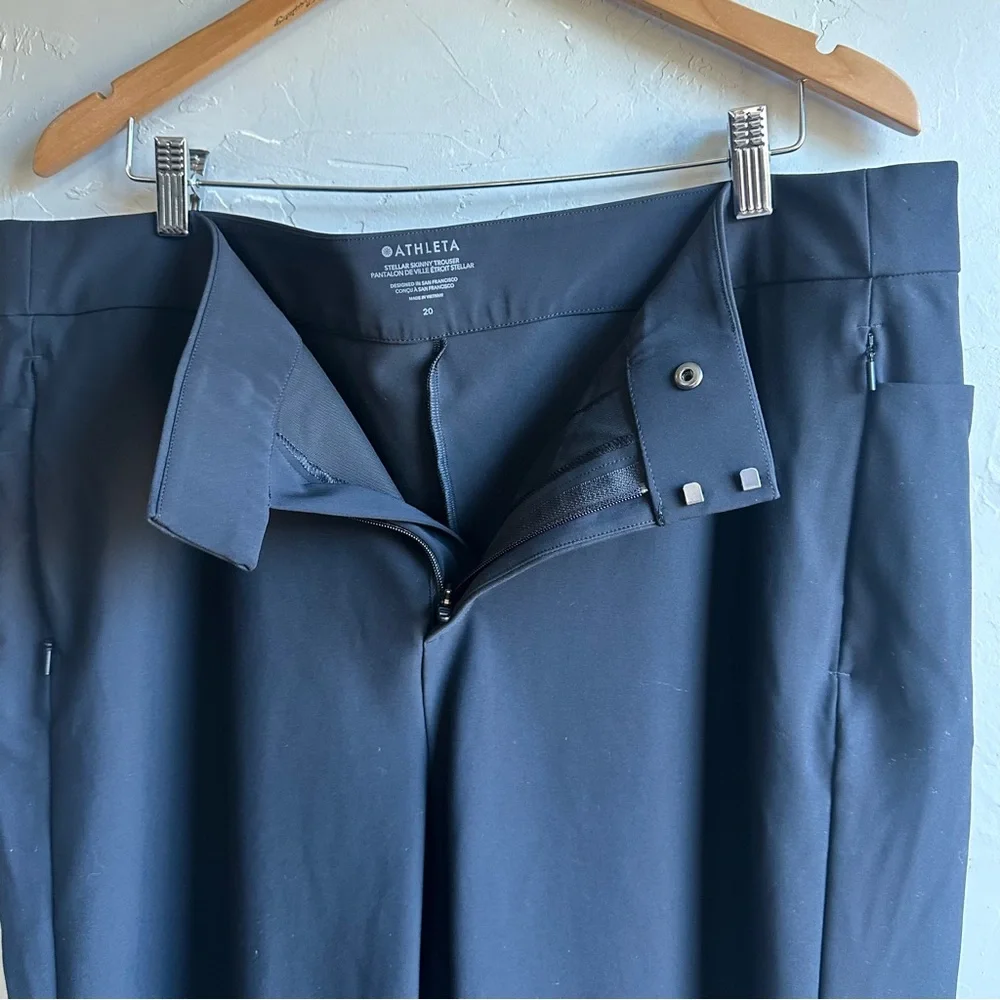 Athlete Stellar Skinny Trousers Black Stretch Business Casual Minimalist‎ Sz 20